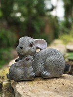 Заяц с зайчонком (м) серый